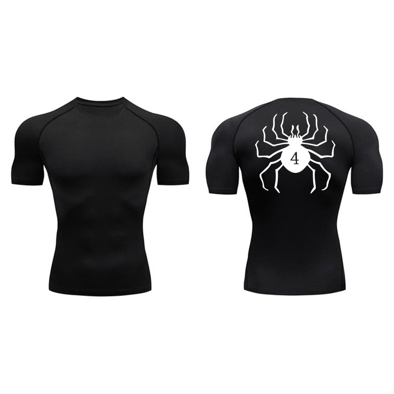 Spider Print Compression T-Shirts S/S