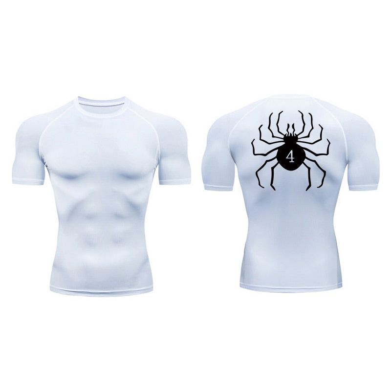 Spider Print Compression T-Shirts S/S